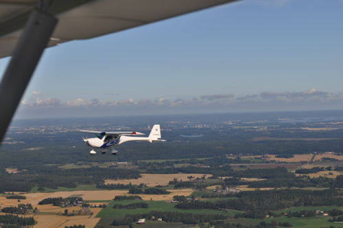 Die Remos G3 auf dem Rückflug über Schonen (Südschweden)