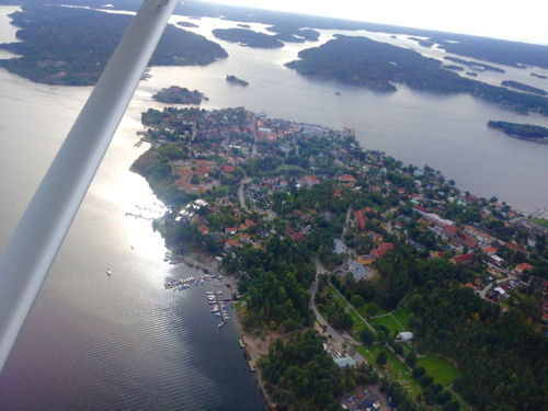 Die Schäreninsel Vaxholm bei Stockholm