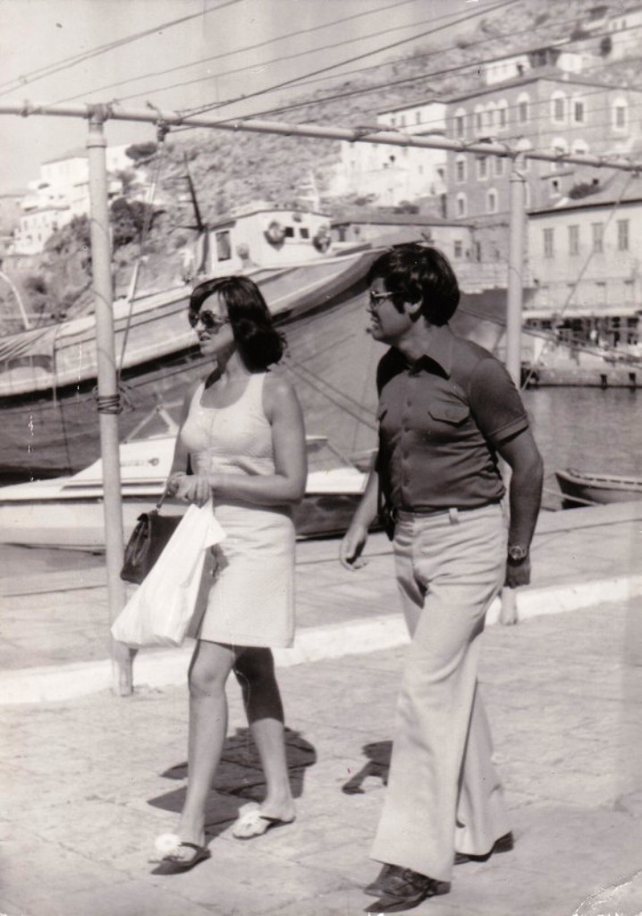 Herbst 1974 - Mit meiner Gattin am Hafen von Hydra (Griechenland)